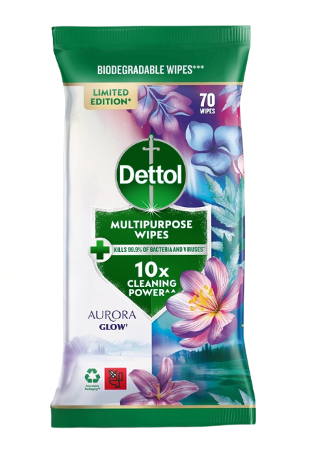 Dettol Limited Edition Aroura Glow Multipurpose Cleaning Wipes